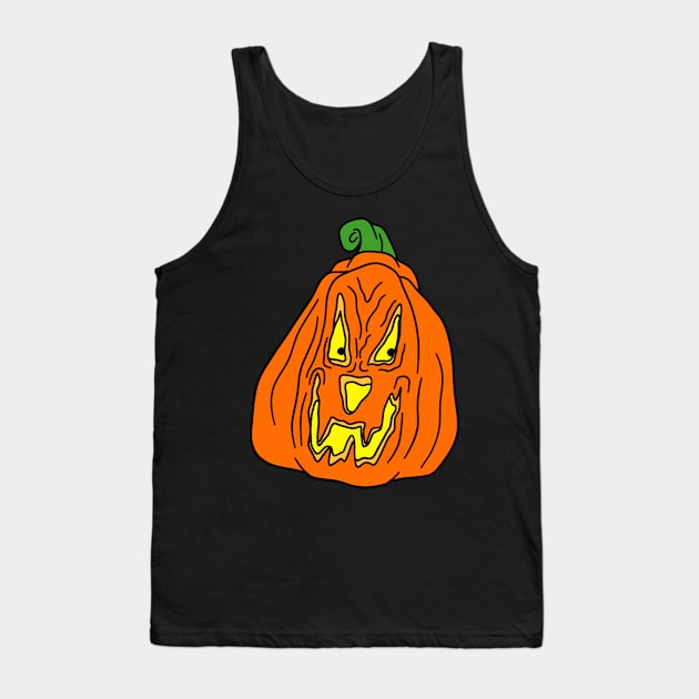 Scary Pumpkin Tank Top by saradaboru